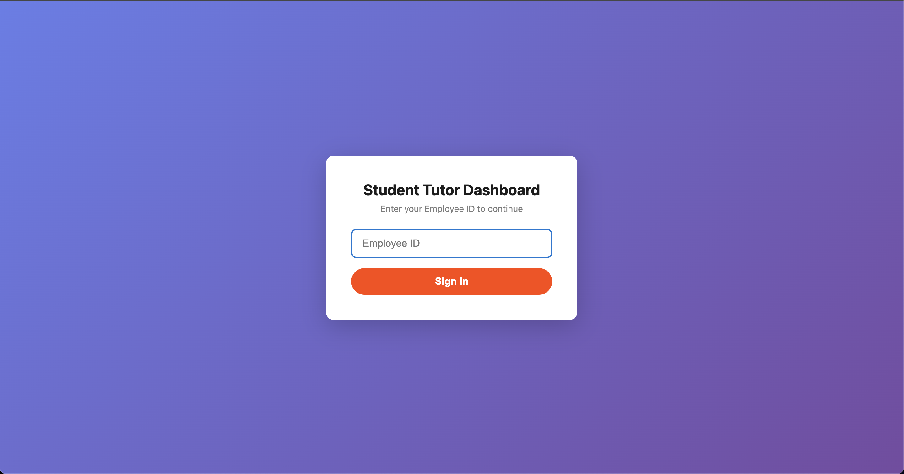 Tutor Dashboard Application